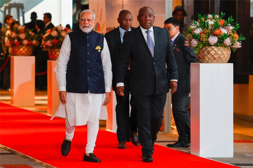 Der Vorschlag des südafrikanischen Präsidenten Cyril Ramaphosa (r.), die Brics zu erweitern, wurde von allen Mitgliedern unterstützt
