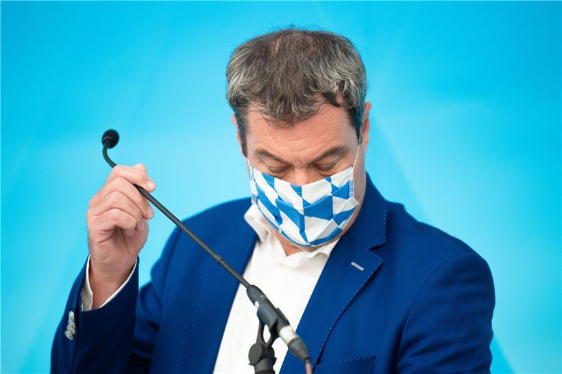 Der bayerische Ministerpräsident Markus Söder (CSU) bei einer Pressekonferenz am 10. August

