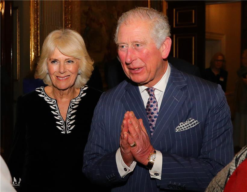 Der britische Prinz Charles, Prinz von Wales und seine Frau Camilla, Herzogin von Cornwall, am 9.März 2020.
