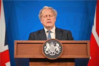 Der damalige Premierminister Boris Johnson bei einer Pressekonferenz im Mai 2022
