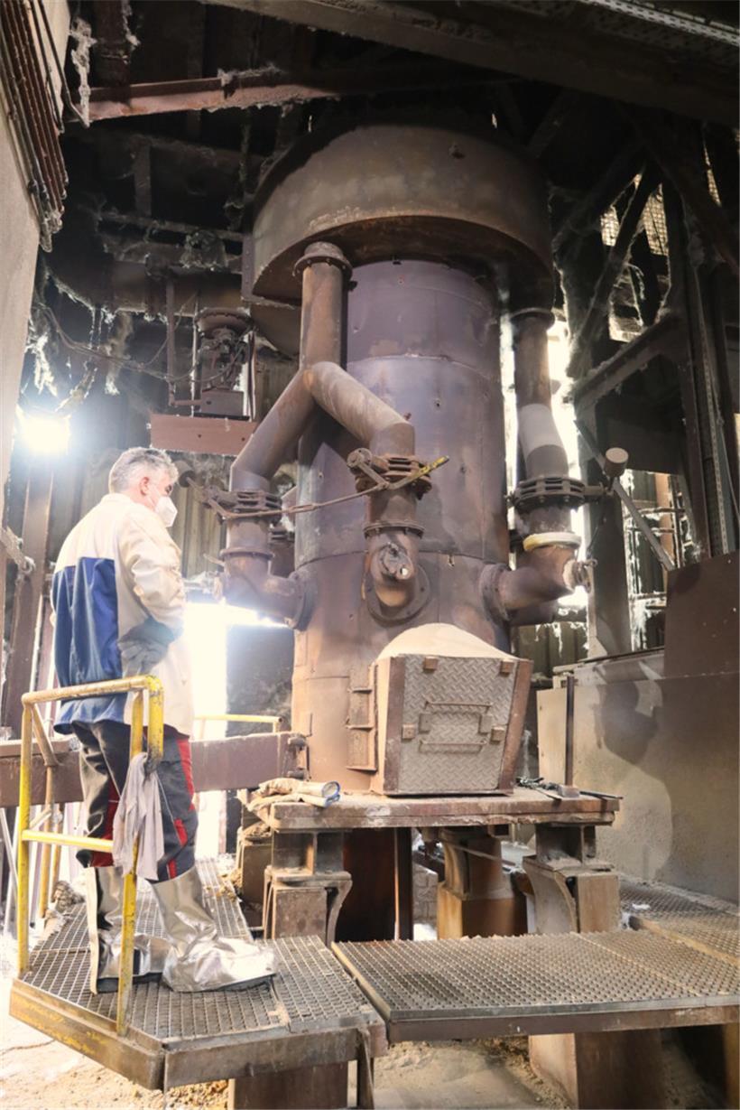 Der derzeit in Betrieb befindliche Kupolofen
