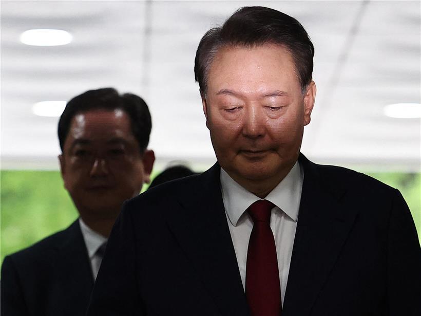 Ehemaliger Präsident Südkoreas Yoon Suk Yeol bei Gerichtsverhandlung in Seoul am 9. Juli 2025