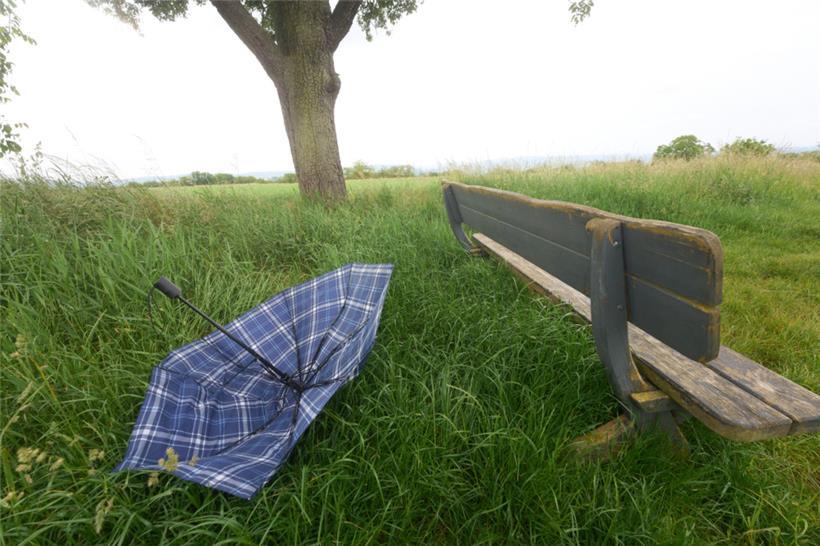 Der eine oder andere Regenschirm könnte dem Wind am Donnerstag zum Opfer fallen
