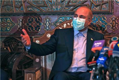 Der iranische Parlamentspräsident Mohammed Bagher Ghalibaf meldete sich aus Syrien zu Wort
