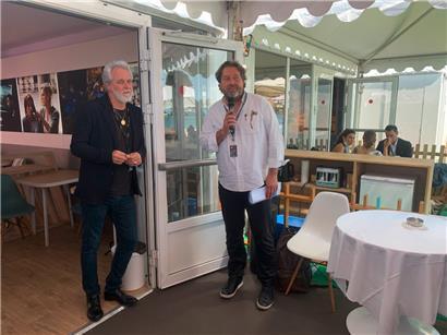 Der israelische Regisseur Ari Folman und Film-Fund-Direktor Guy Daleiden während der „Journée luxembourgeoise“
