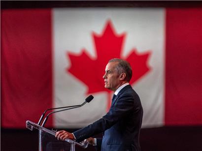 Mark Carney hält am 11. April 2026 auf dem nationalen Liberal-Parteitag in Montreal, Kanada, eine Rede