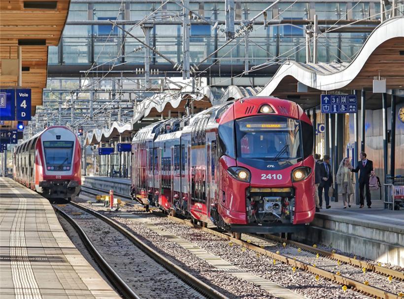 Der ministerielle Sonderzug vor seiner Abfahrt nach Ettelbrück