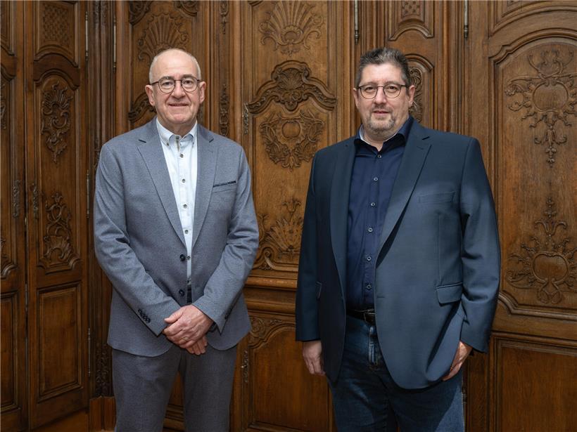 Neuer Bürgermeister Jean Marie Jans und Schöffe Alain Gillen der CSV bei offizieller Veranstaltung