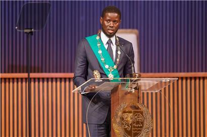 Der neue Präsident Bassirou Diomaye Faye bei der Vereidigung am 2. April in Dakar 
