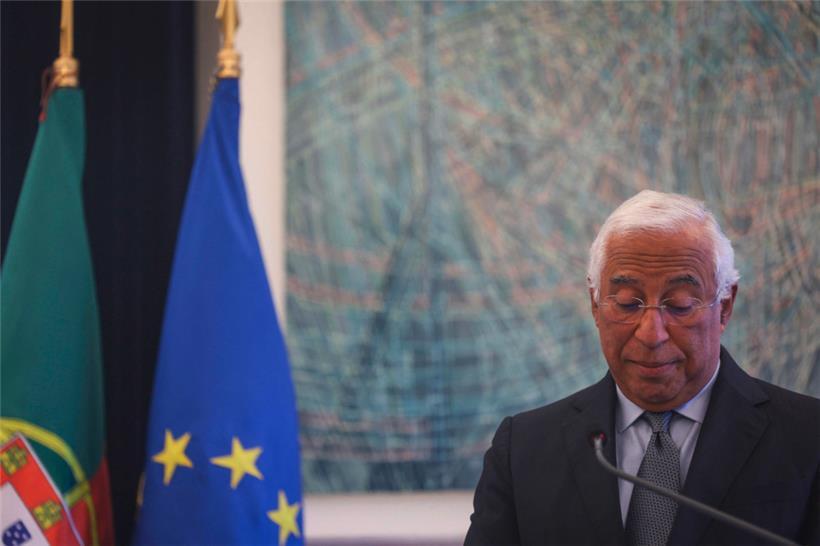 Der portugiesische Premierminister Antonio Costa spricht am 7. November 2023 im São-Bento-Palast in Lissabon zur Nation
