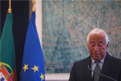 Der portugiesische Premierminister Antonio Costa spricht am 7. November 2023 im São-Bento-Palast in Lissabon zur Nation
