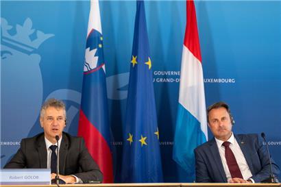 Der slowenische Regierungschef Robert Golob (l.) erwiderte mit seinem Besuch in Luxemburg eine Visite seines luxemburgischen Amtskollegen Xavier Bettel im Februar in Slowenien
