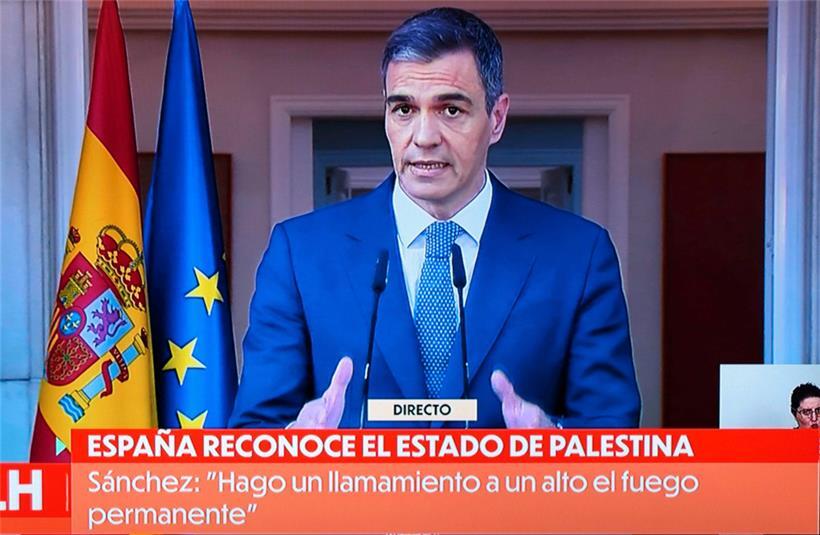 Der spanische Regierungschef Pedro Sánchez wandte sich mit einer Ansprache an die Bevölkerung

