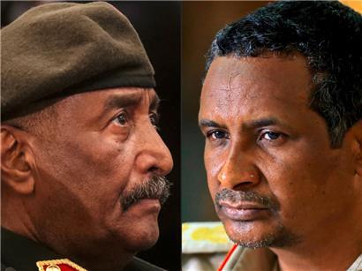 Der sudanesische Armeechef Abdel Fattah al-Burhan (l.) und der Anführer der paramilitärischen Miliz RSF, Mohamed Hamdan Daglo

