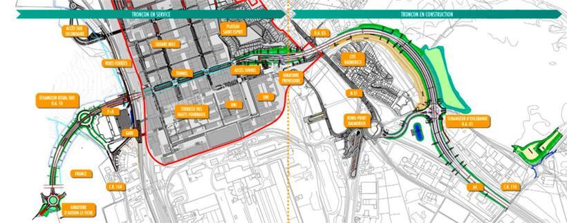 Der technische Plan der Straßenbauverwaltung macht den künftigen Verlauf der Schnellverbindung deutlich
