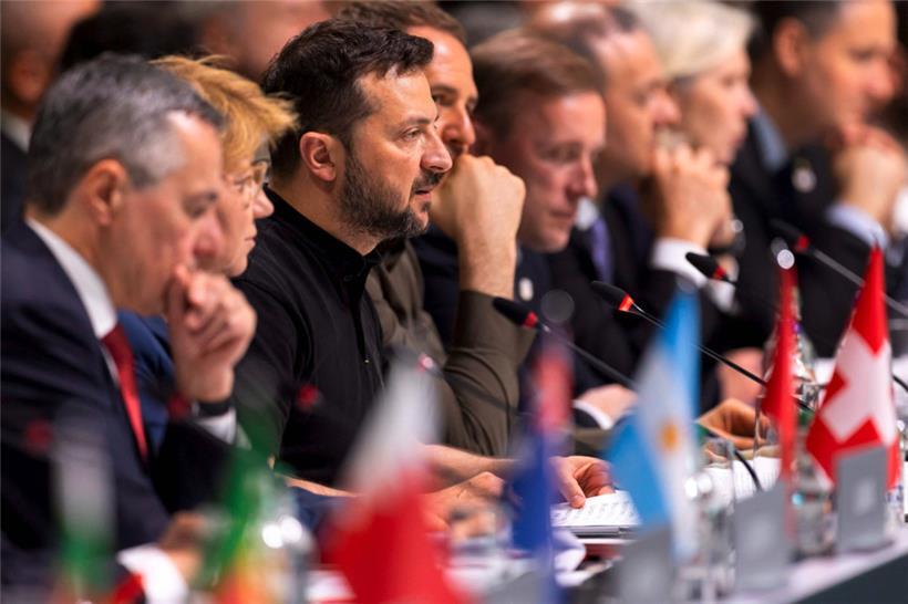 Der ukrainische Präsident Wolodymyr Selenskyj bei der Friedenskonferenz in der Schweiz
