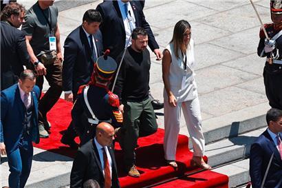 Der ukrainische Präsident Wolodymyr Selenskyj bei der Zeremonie in Buenos Aires
