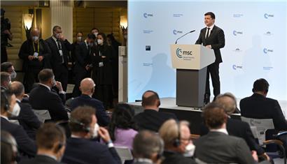 Der ukrainische Präsident Wolodymyr Selenskyj warb bei der Münchner Sicherheitskonferenz um Unterstützung für sein Land

