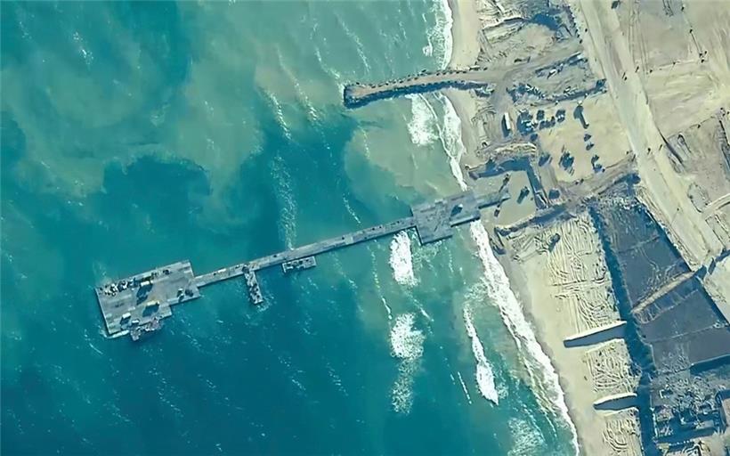 Der vom US-Militär gebaute Pier, der humanitäre Hilfe nach Gaza bringen sollte, wird abgebaut
