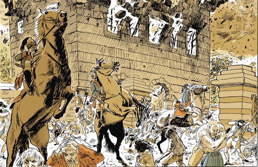 Dessin tiré de „Révolution“ (éditions Actes Sud) par Florent Grouazel et Younn Locard
