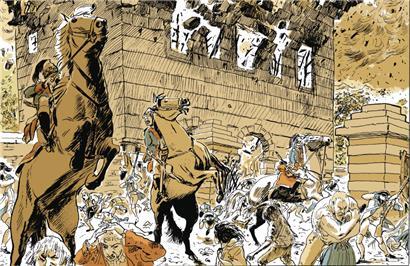 Dessin tiré de „Révolution“ (éditions Actes Sud) par Florent Grouazel et Younn Locard
