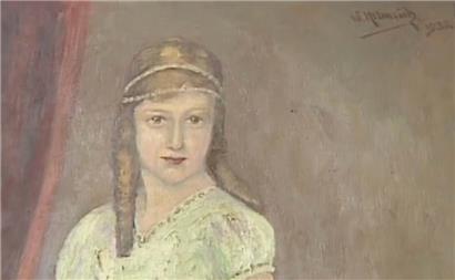 Détail du portrait de Lily Gelber par Walter Helmrich de 1932 (USC Shoah Foundation, témoignage de Lily Friedrich née Gelber recueilli le 9 mai 1996, n°15125, segment 134, 12’22)
