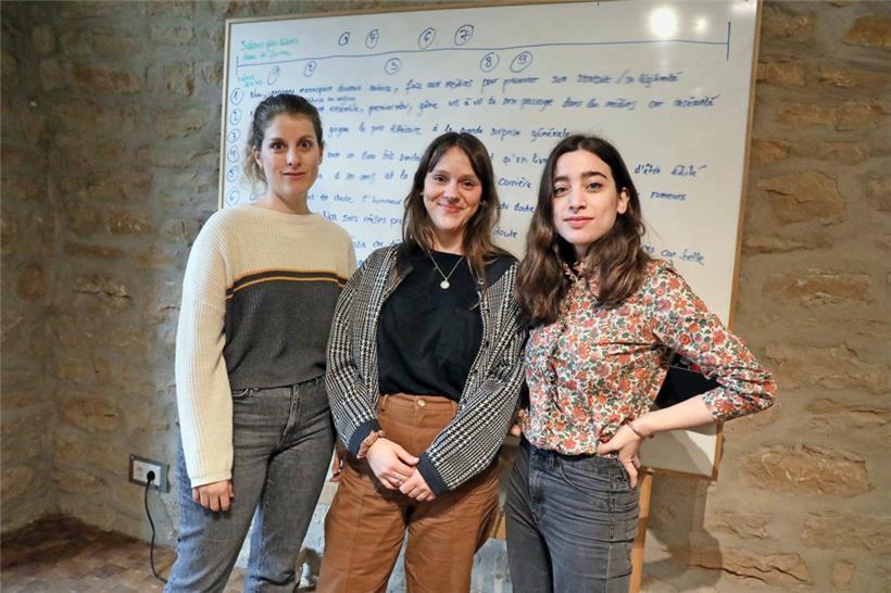 Diane Albasini, Mélissa Merlo et Christine Muller dans leur atelier de l’abbaye de Neimënster (de g.)
