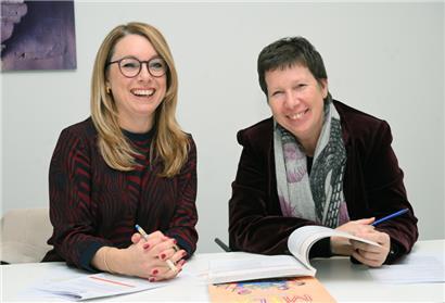 Diane Marx (l.) und Francine Vanolst vom Bildungsministerium
