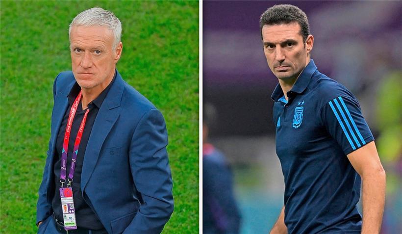 Didier Deschamps gegen Lionel Scaloni (Rechts): das Trainerduell des WM-Finals

