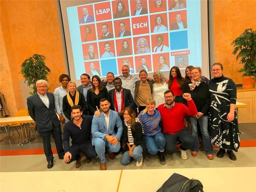 Die 19 Kandidaten der LSAP Esch für die Gemeindewahlen 2023
