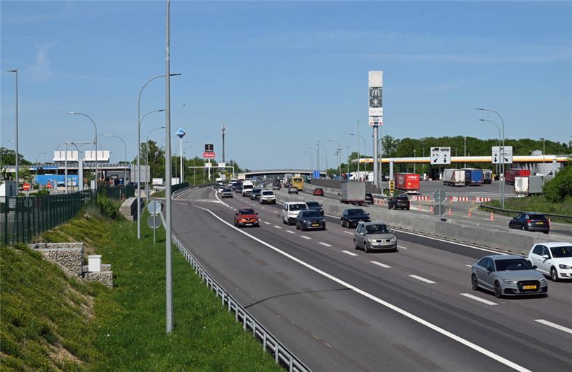 Die Aire de Berchem ist während der Sperrung am Wochenende nicht erreichbar
