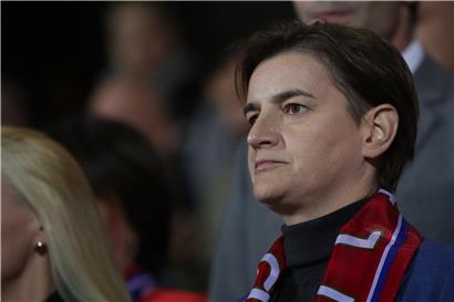 Die Amtsinhaberin Ana Brnabic – hier beim Fußballländerspiel Luxemburg gegen Serbien im vergangenen September in Luxemburg – könnte möglicherweise weiterhin Regierungschefin bleiben
