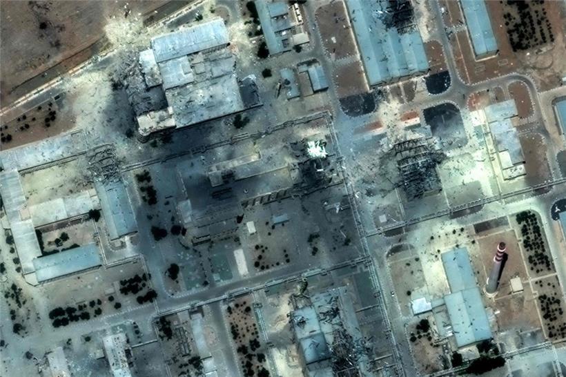 Die Anreicherungsanlage im iranischen Isfahan nach den US-Angriffen im Juni
