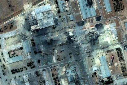 Die Anreicherungsanlage im iranischen Isfahan nach den US-Angriffen im Juni
