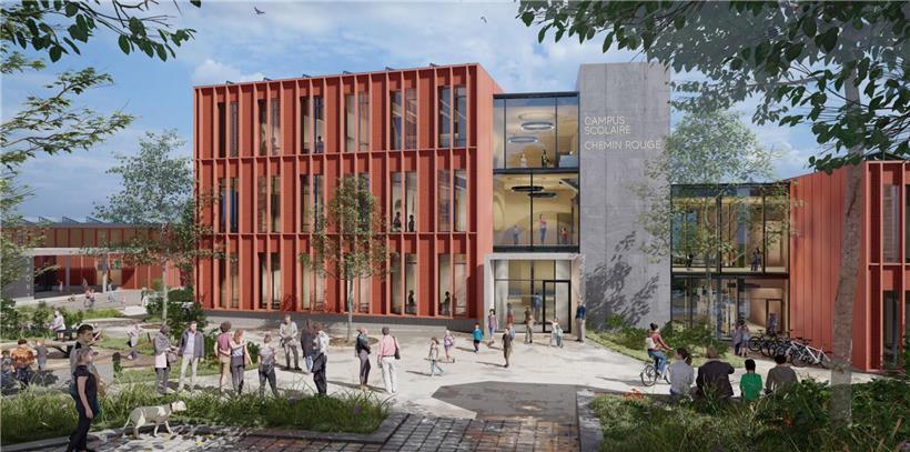 Architekten betrachten modernen Schulcampus als lebendigen Treffpunkt und sozialen Mittelpunkt im Stadtviertel