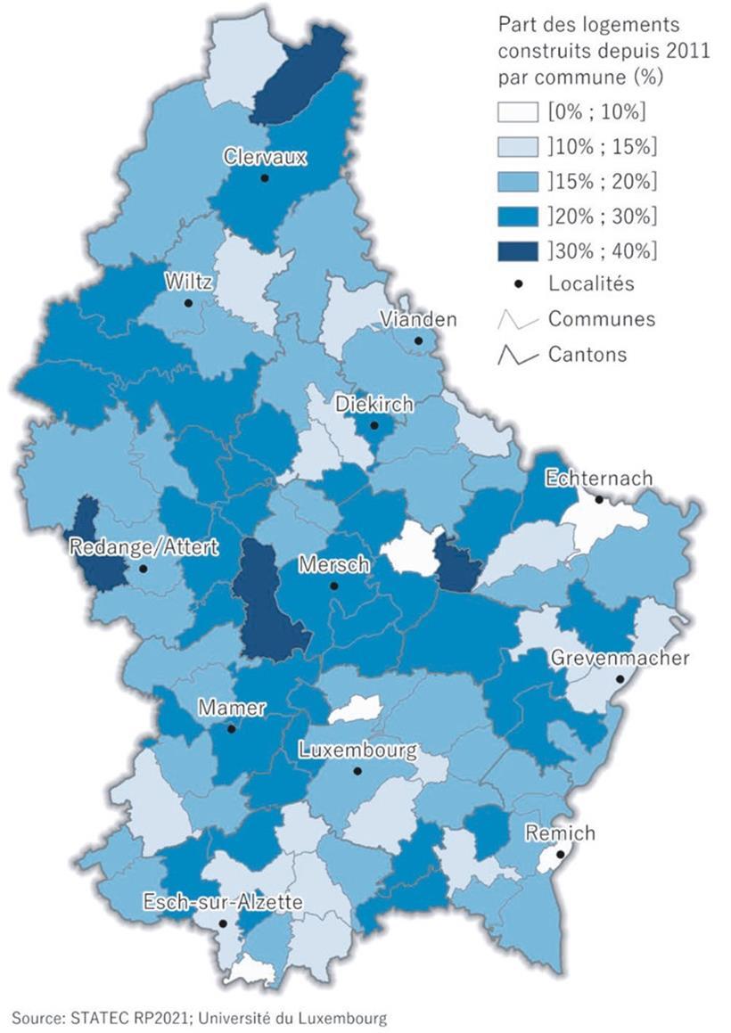 Die Bauaktivität seit 2011 sieht in den verschiedenen Gemeinden des Landes sehr unterschiedlich aus
