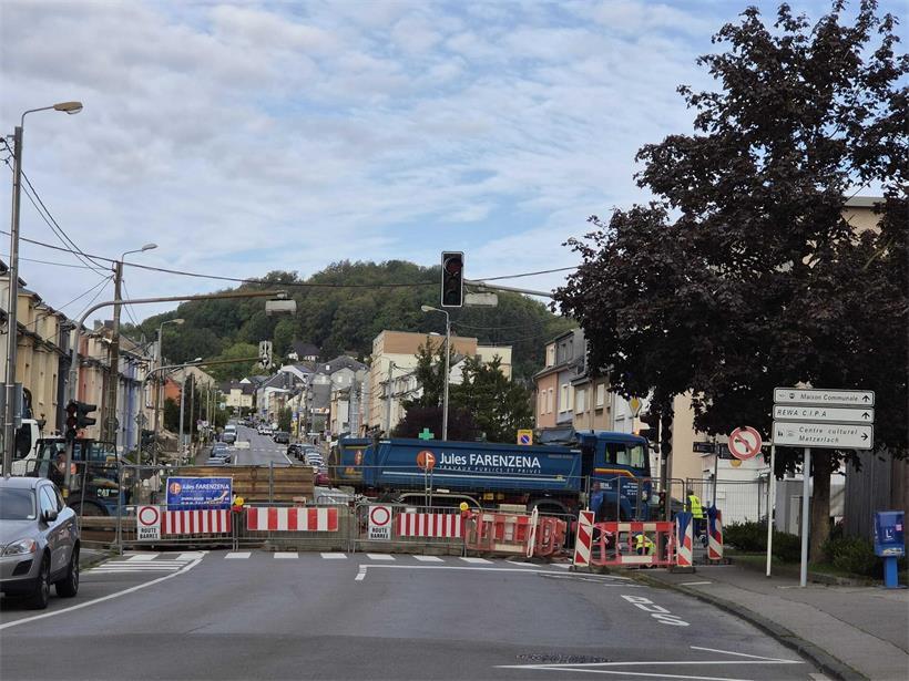 Die Bauarbeiten in der route d’Esch haben begonnen