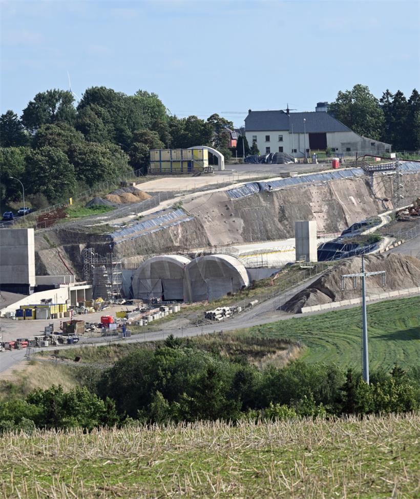 Die Baustelle der Umgehungsstraße von Hosingen: die Unterführung „op Bayrischt“
