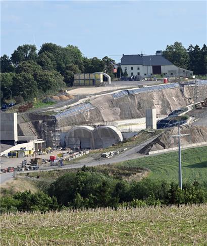 Die Baustelle der Umgehungsstraße von Hosingen: die Unterführung „op Bayrischt“

