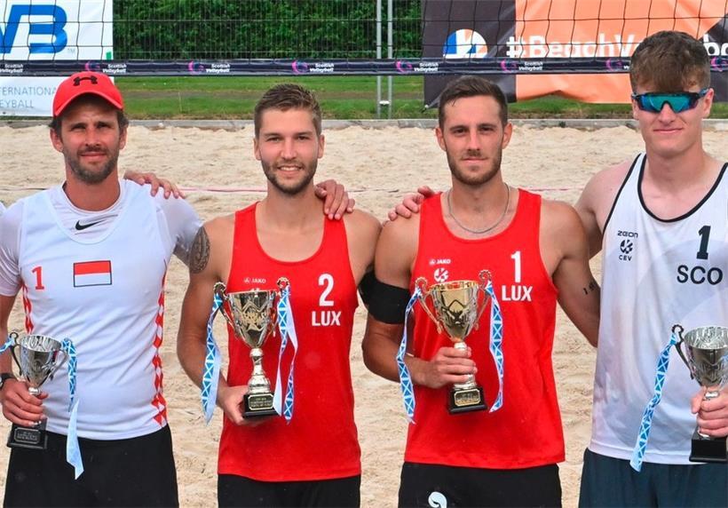 Die Beachvolleyballer Colin Hilbert und Steve Weber haben Gold beim „Zonal Event“ in Schottland gewonnen
