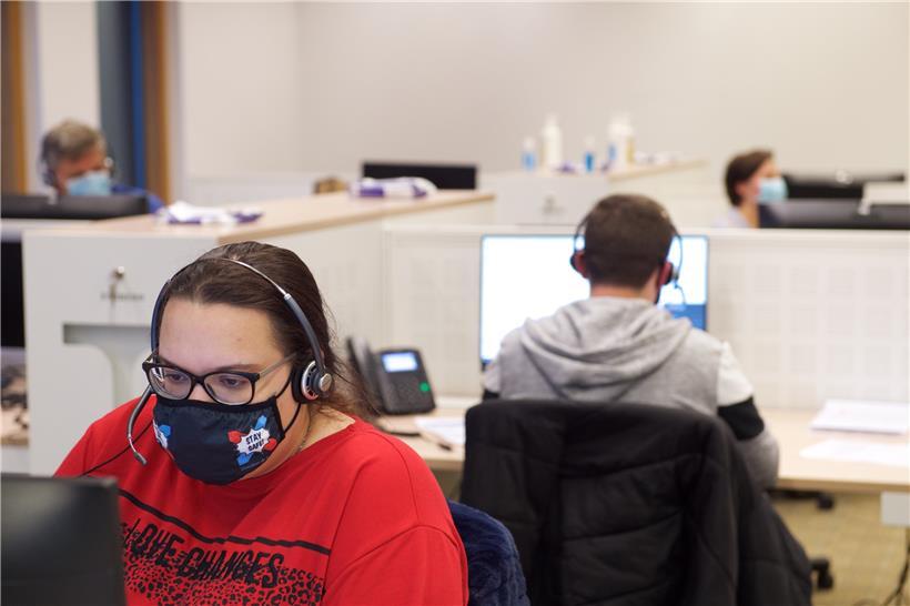 Die Contact Tracer in ihrem Büro am Findel
