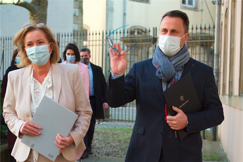 Die Corona-Lockerungen verbreiten auch bei Premierminister Xavier Bettel und Gesundheitsministerin Paulette Lenert gute Laune
