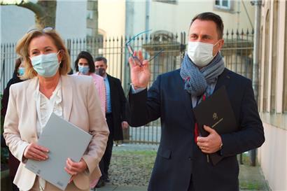 Die Corona-Lockerungen verbreiten auch bei Premierminister Xavier Bettel und Gesundheitsministerin Paulette Lenert gute Laune

