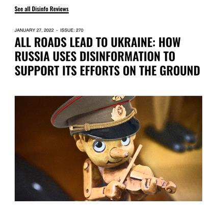 Die EU-Experten halten sich bei der Darstellung von aufgedeckten russischen Desinformationen nicht mit Kommentaren zurück, wie diese Pinocchio-Figur zeigt
