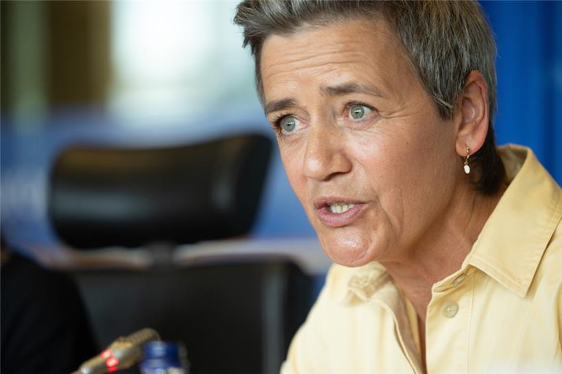 Die EU-Wettbewerbskommissarin Margrethe Vestager während ihrer Anhörung vor einem EP-Ausschuss
