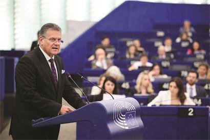 EU-Handelskommissar Maros Sefcovic spricht über Ausgleich der Wirtschaftsbeziehungen zwischen EU und China