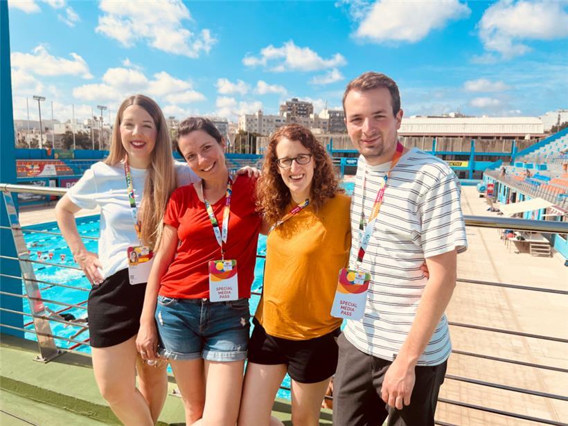 Die Editpress-Mannschaft auf Malta: Christelle Diederich, Fotografin Mélanie Maps, Jenny Zeyen und Le-Quotidien-Journalist Charles Hoffsess
