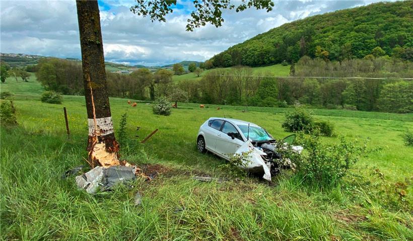Die Fahrerin kam laut Polizei mit ihrem Auto aus ungeklärten Gründen von der Straße ab

