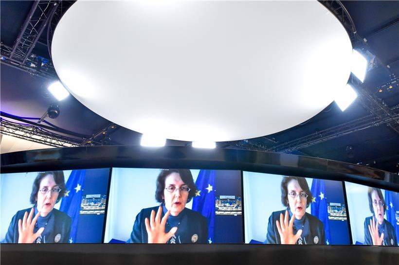 Die Generaldirektorin für Gesundheit in der EU-Kommission, Sandra Gallina, während der Videokonferenz des Budgetausschusses im EU-Parlament
