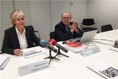 Die Generalinspektorin der Polizei Monique Stirn und Vincent Fally, ihr Stellvertreter.
